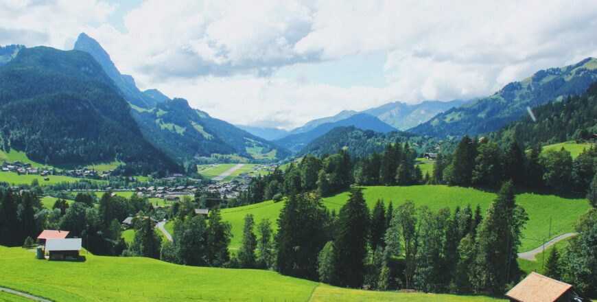 Beautiful scenic view of rural area in Switzerland