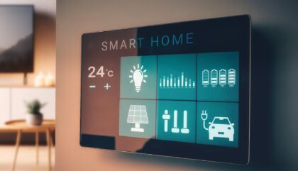 smart screen with smart home with modern living room